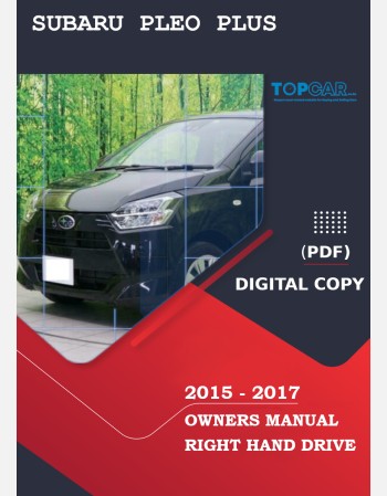 subaru pleo plus 2015 2016 & 2017 owners manual in english